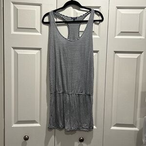 Splendid Navy/White Bathing Suit Coverup Dress, Size Large